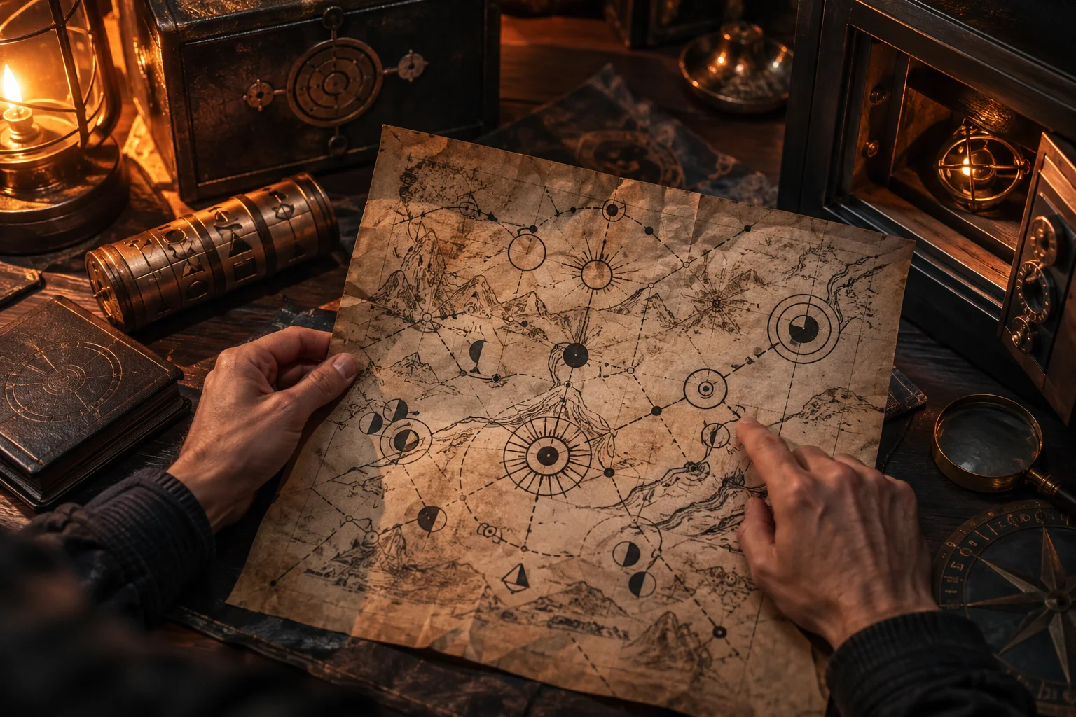 Onderzoek van een puzzelkaart